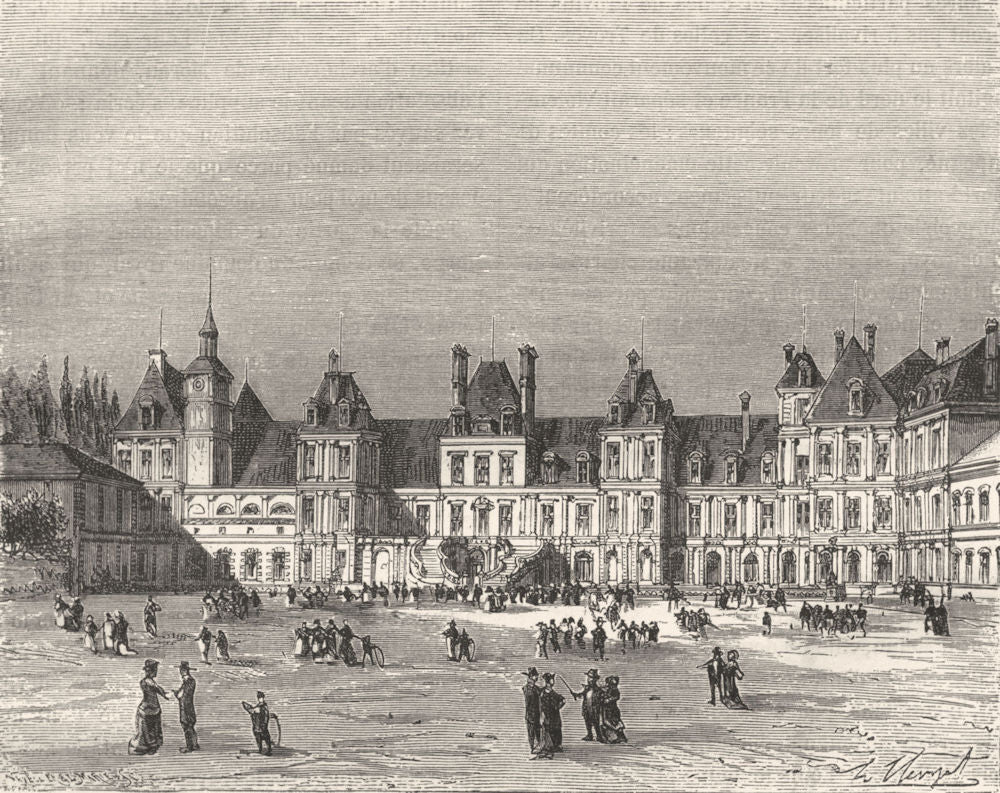 SEINE-MARNE. Chateau de Fontainebleau 1883 old antique vintage print picture